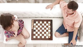 Hot lovers are playing chess and fucking