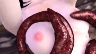 3d animated girl drilled allhole by tentacles