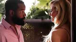 Cheerful teen brunette fucking a hung black guy