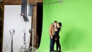 Co-stars on a photo shoot have red hot interracial sex