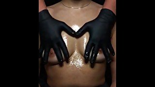 MASSAGE WITH OIL - hot tits with oil and toys