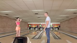 Cassie is a fan of bowling but she loves stiff dicks much more!