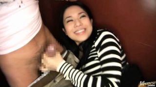 Sora Aoi loves to suck her boyfriend's bulging cock in public