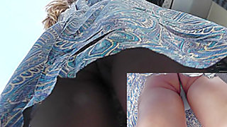 Upskirt thong panties of the bewitching young girl