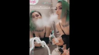Double the Spun! (Fun with Roxie Lovesick) Smoke High PNP Tweaker Slut Blowing Clouds 