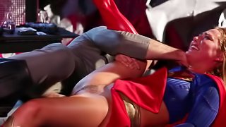 Horny superheroes have nice sex in their headquarter