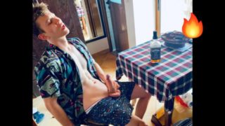 " SPY CAM " I caught my Step Brother Jerking Off and Drinking Whiskey in my room / Big Dick / Teen /