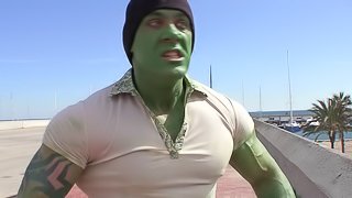 The Hulk takes home a horny girl and fucks her furiously