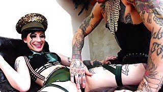 Naughty tattooed slut Charlotte Sartre fucked balls deep by her man