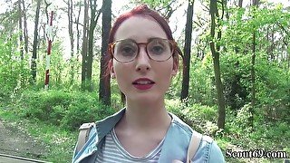 GERMAN SCOUT - REDHEAD SCHOOLGIRL LIA SEDUCE TO FUCK PUBLIC FOR MONEY - Lia louise