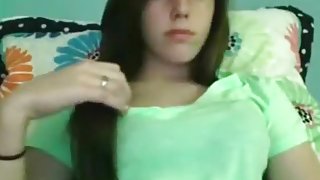 Cute girl has cybersex for the first time with her bf