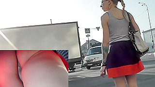 Excellent athletic butt filmed for upskirt collection