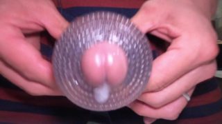 【高画質4Ｋ】○ガテン系が透明オナホで激しくオナニー