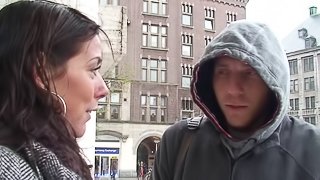 a couple hires a hooker in Amsterdam for a threesome