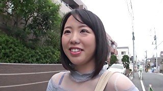 Small boobs Asian neighbor gets pleasured with a vibrator