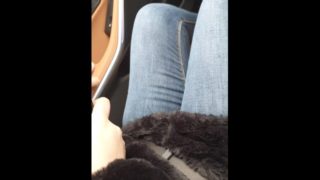 Step mom morning fuck in the car through ripped jeans end with cumshot 