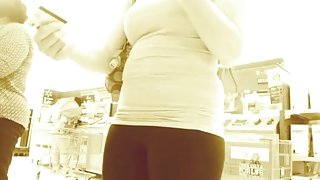Sexy latina at Walmart in tights
