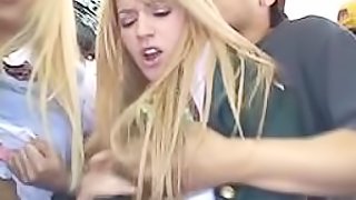 Horny Schoolgirls Lexi Belle and Carla Cox Getting Fucked In Public Bus