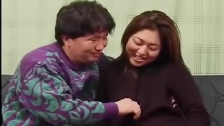 Pretty Asian girl rolled around on the bed getting fucked good
