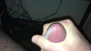 Using my pre cum as lube until my thick cum oozes out