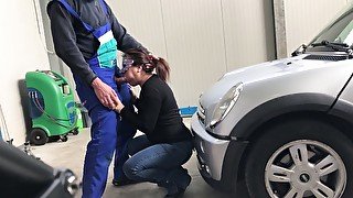 I take the car to the mechanic but pay him with a perfect blowjob...public blowjob with deep throat