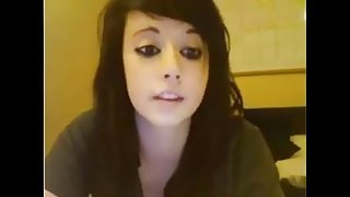 Emo college girl masturbating on cam