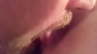 Husband eating wife's tight pussy
