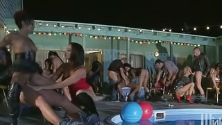 Nine Pornstars Getting Fucked In Amazing Pool Party Orgy