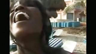 Black woman fucked in the ass on the beach