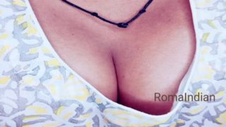Big boobs indian sister teasing cleavage to stepdad