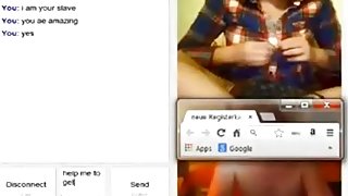 Busty girl has some dirty talk cybersex with a stranger on omegle