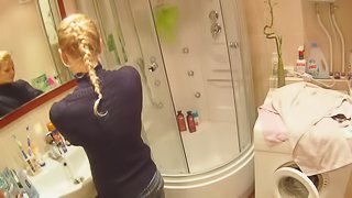 Blonde teen is fucked in homemade POV