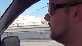Sexy amateur blowjob in the car
