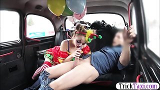 Gal in clown costume fucked by the driver for free fare