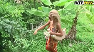 Horny blonde babe gets fucked doggystyle in Thailand