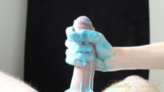 OMG!! she gives me a blue cock, extreme sloppy, edging and teasing handjob with huge cumshot