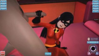 (3D Porn)(The Incredibles) Violett Parr blowjob and handjob