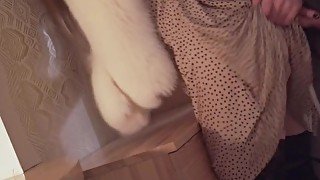 Teasing and passionate love sex with redhead babe in sexy black lingerie. Mutual orgasm - Ruda Cat