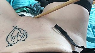 Submissive Painslut Self Torture: Extreme Cunt Whipping, Caning & Belting