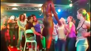 Dick addict party sluts giving BJs to strippers
