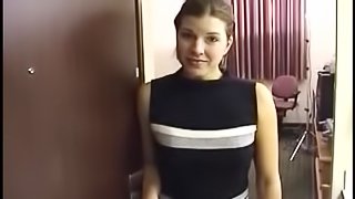 An amateur brunette babe sucks a dick in a POV video