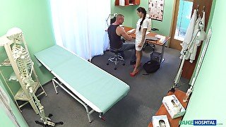 Hot nurse Mea Melone spreads her legs to have sex with a patient