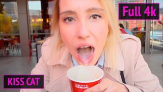 4k Public Agent - 18 Babe Suck Dick in Toilet Wendis & Drink Coffe with Cum