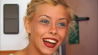 Anal blond gets facial cumshot after screwing in gangbang porn