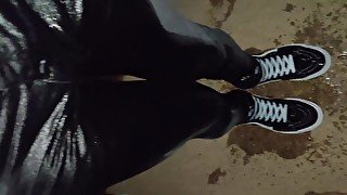 Pissing Skinny Jeans and Brand New Vans Sk8 Sneakers