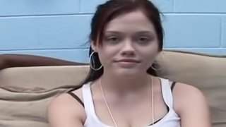 Playful teen gets a pair of black dongs just for herself