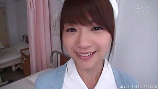 Handsome Japanese nurse gets undressed and fucked by a patient
