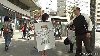 Cheating Spanish whore assfuck made love in public