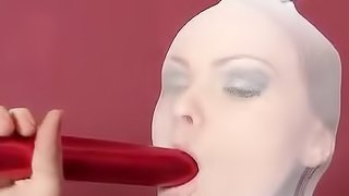 Amateur tramp fucks her snatch with a dildo in solo sex scene