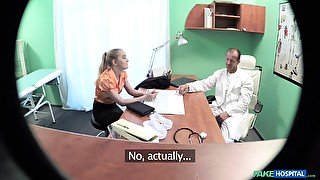 Wild fucking on the doctor's table with sexy blondie Adriana Dryli